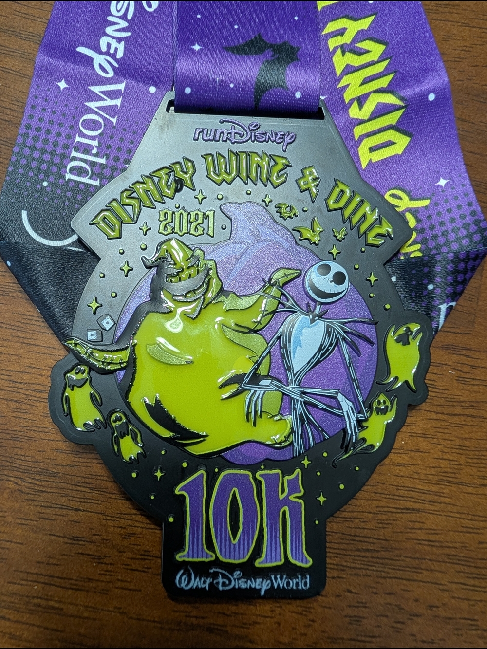 runDisney Wine & Dine 10K Medal - Purple/Green